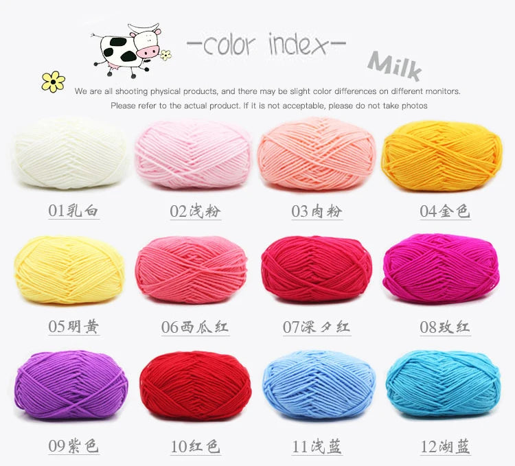 50g 5 Ply Milk Cotton Yarn – Soft Handwoven Knitting & Crochet Wool