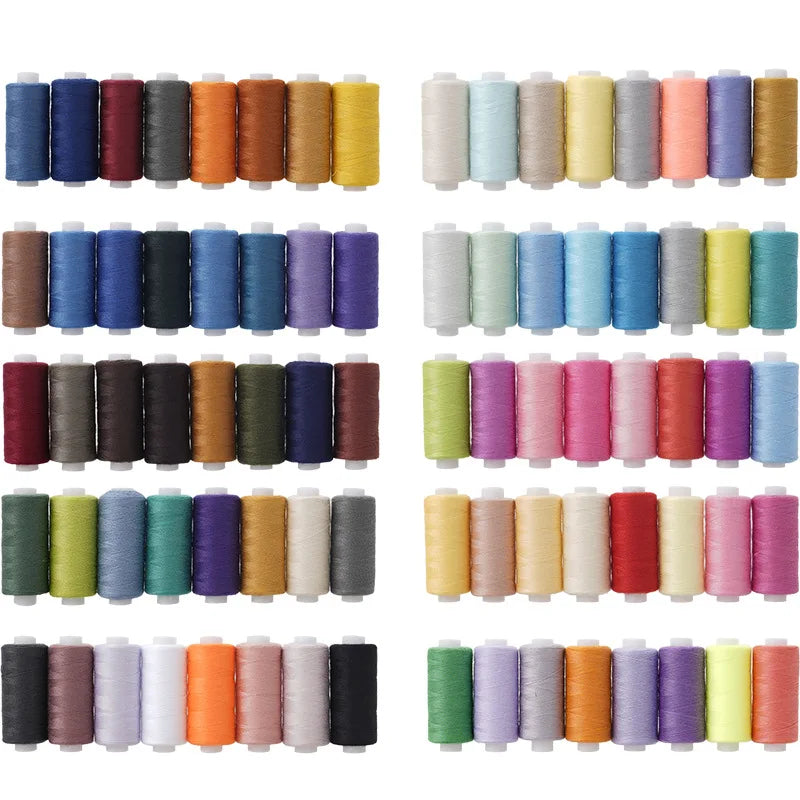 10-Color Polyester Sewing Thread Set – 400 Yards per Spool