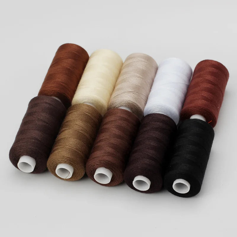 10-Color Polyester Sewing Thread Set – 400 Yards per Spool