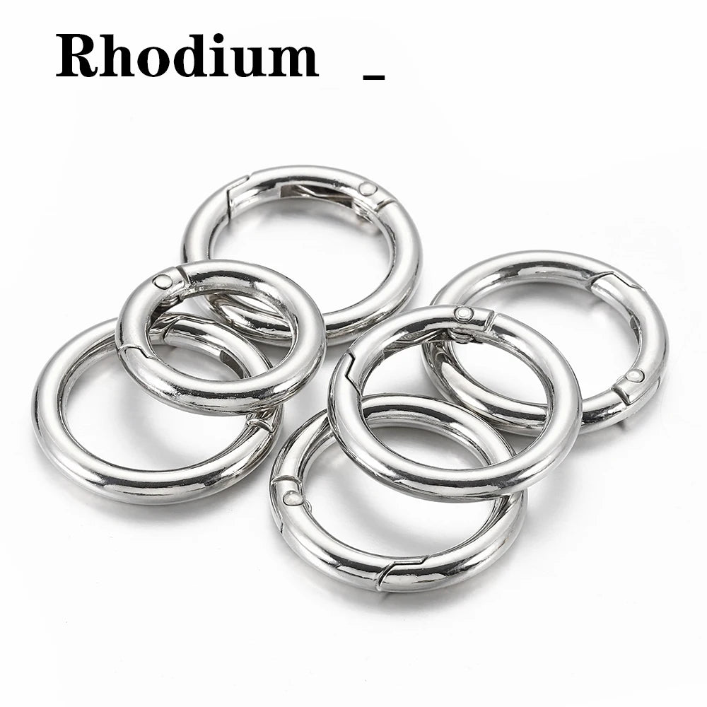 5pcs Round Spring Clasp Keychain Rings