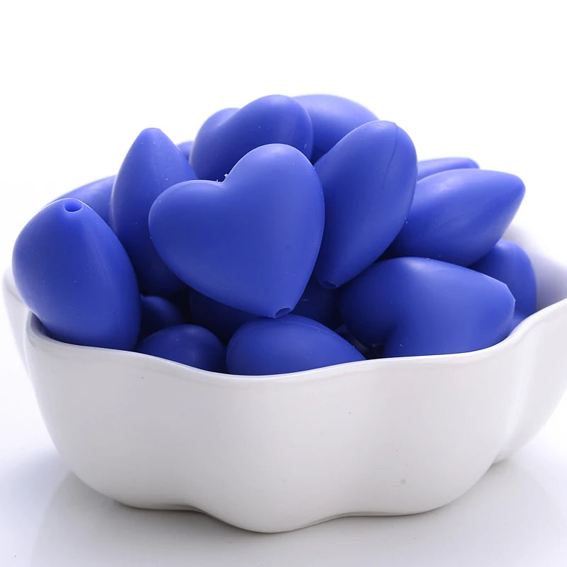 Heart Silicone Teether Beads