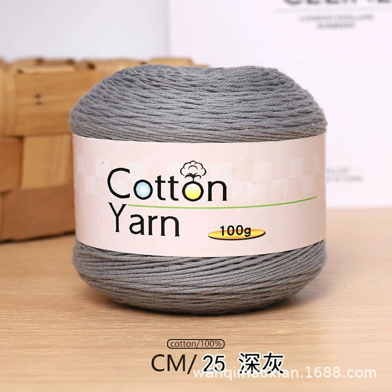 100g 100% Cotton Hand Knitting Yarn – Soft Crochet Thread