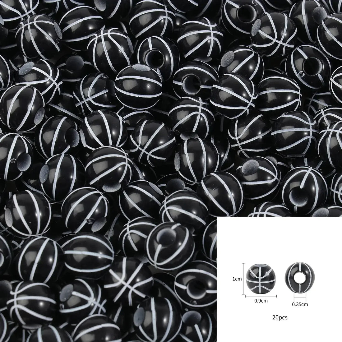 Sports Acrylic Beads – 20/50pcs Basketball