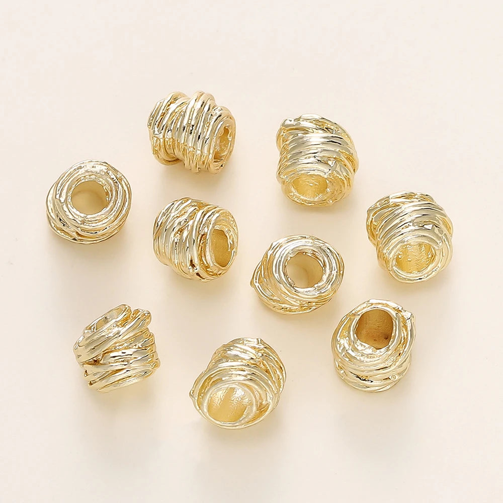 Gold Plated Brass Weaving Ball Beads