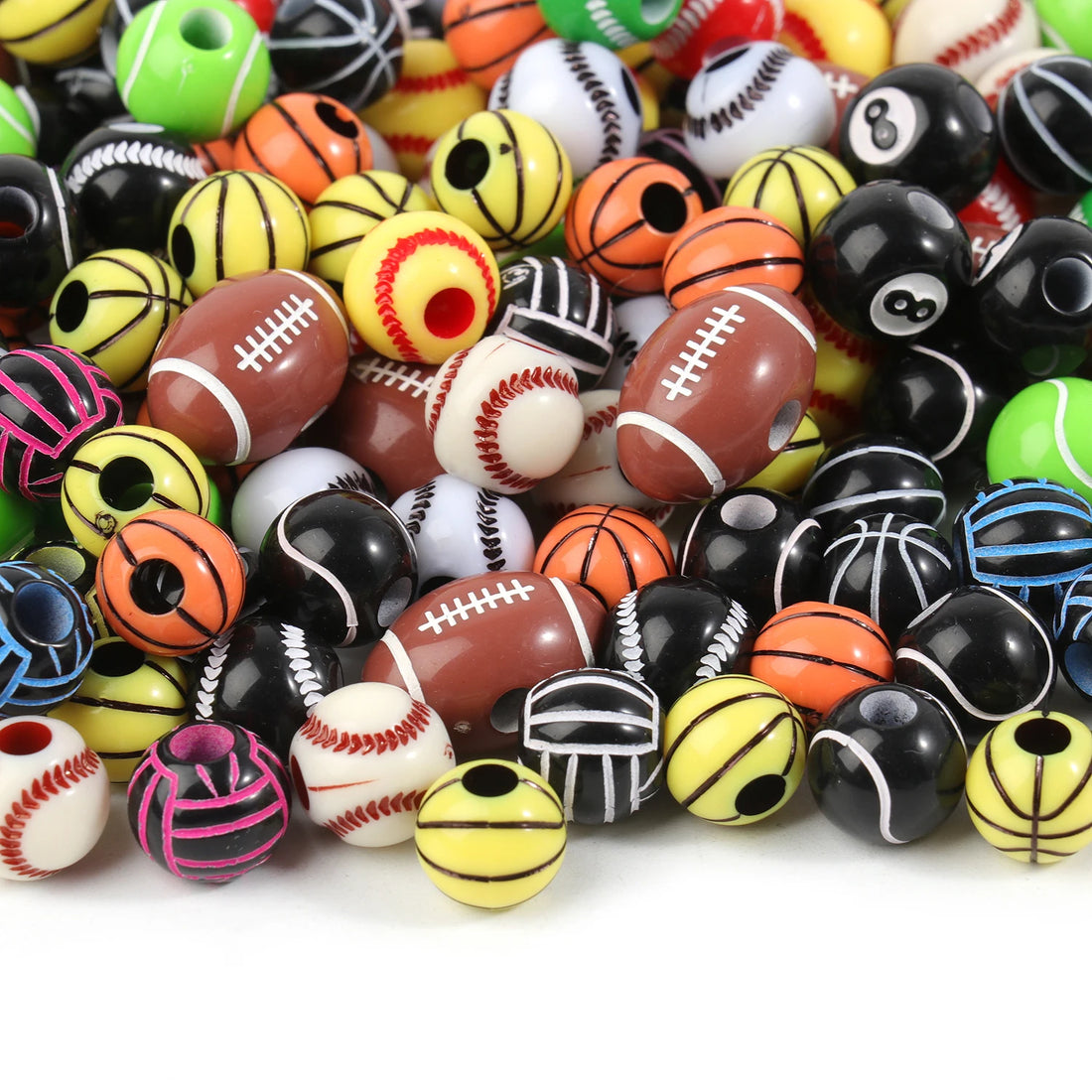 Sports Acrylic Beads – 20/50pcs Basketball