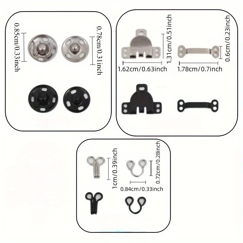 50 Pairs Metal Skirt & Pants Hooks Set