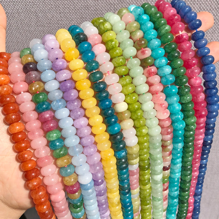 5x8mm Natural Jade Quartz Rondelle Beads