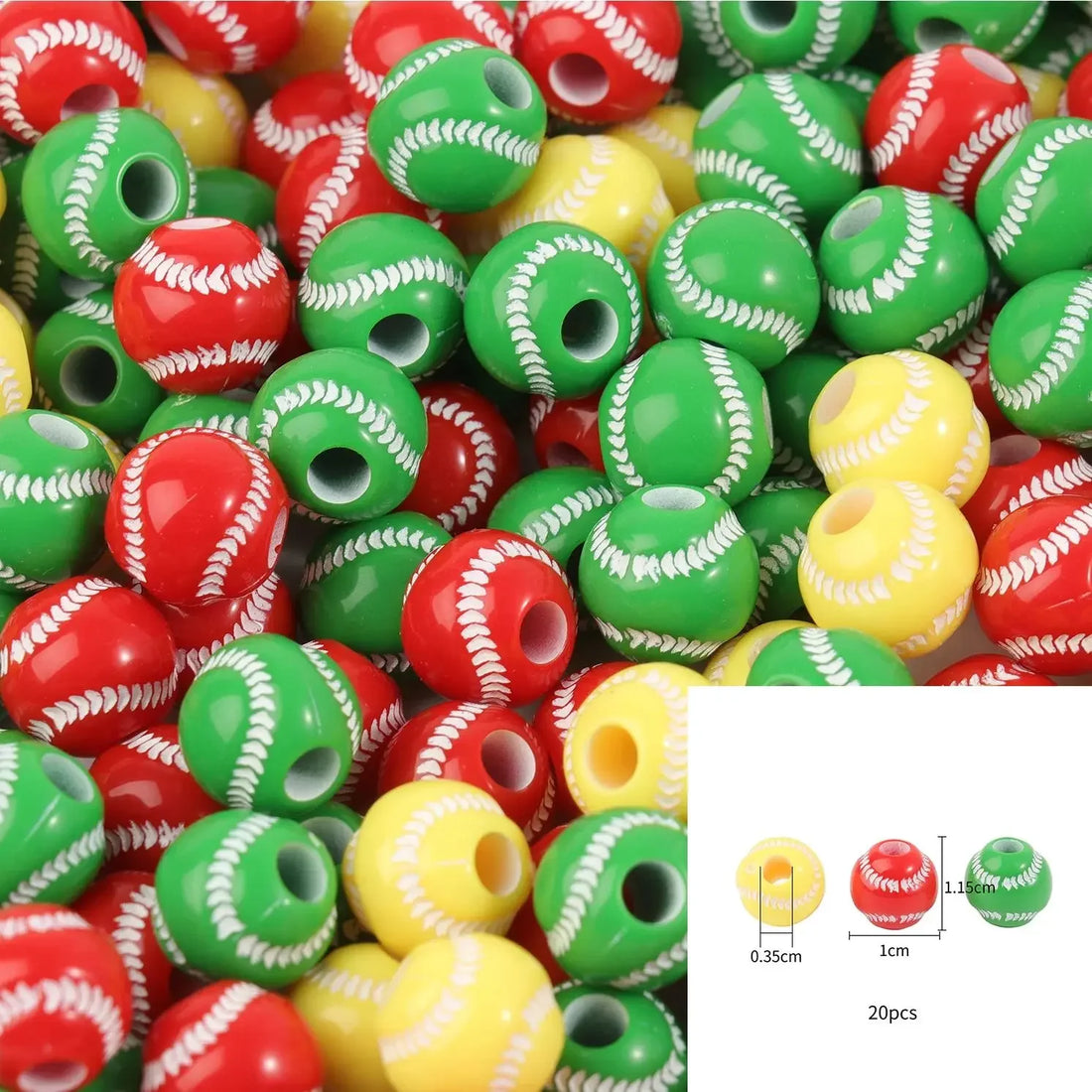 Sports Acrylic Beads – 20/50pcs Basketball