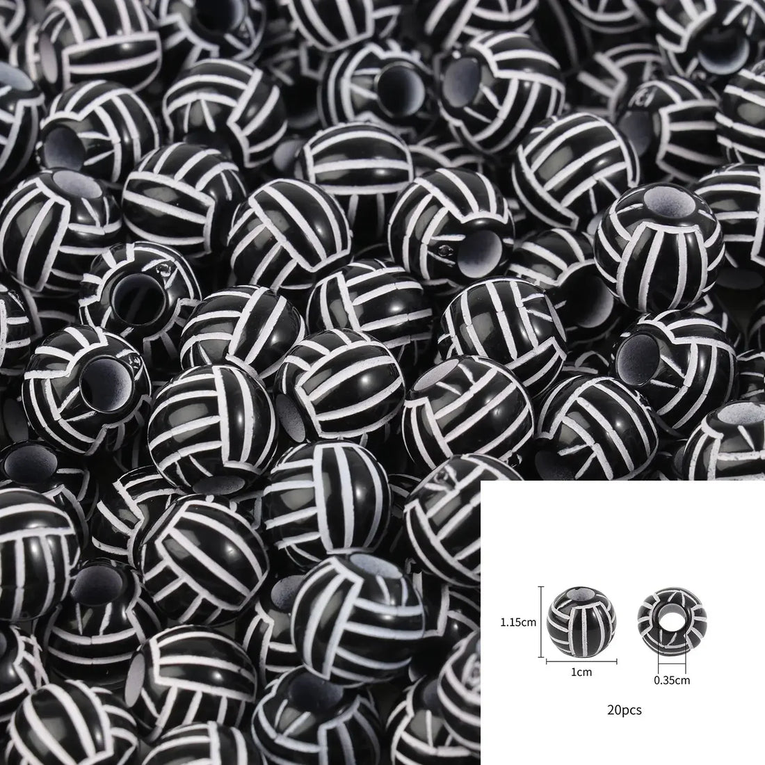 Sports Acrylic Beads – 20/50pcs Basketball