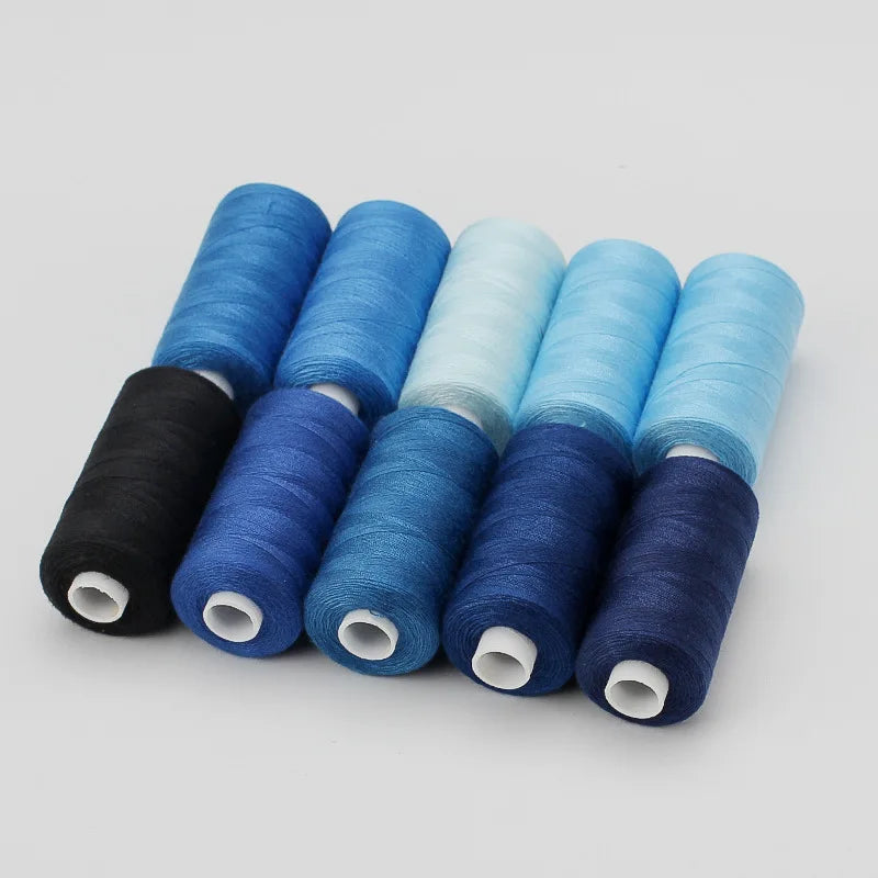 10-Color Polyester Sewing Thread Set – 400 Yards per Spool