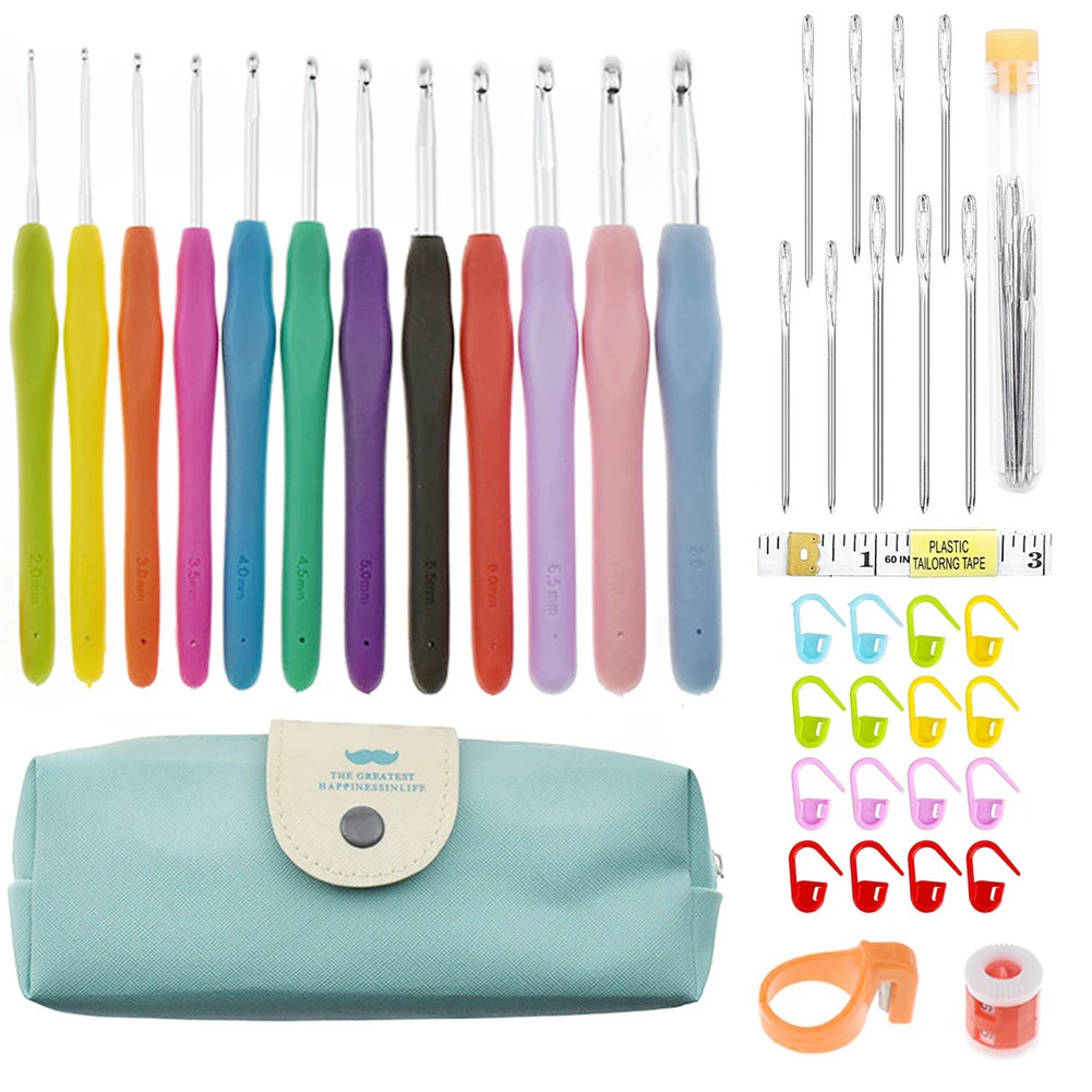 14pcs Aluminum Knitting Needles Set