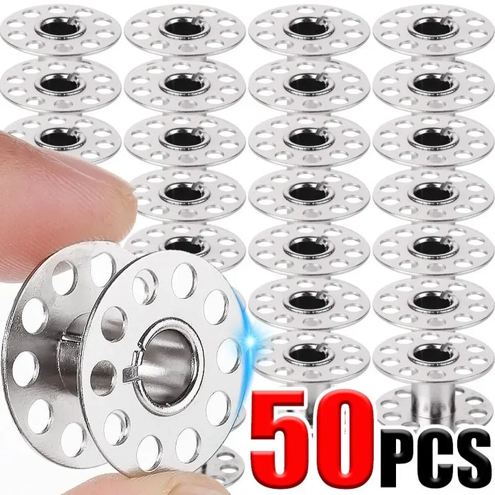Metal Sewing Machine Bobbins – Stainless Steel Empty Spools for Thread