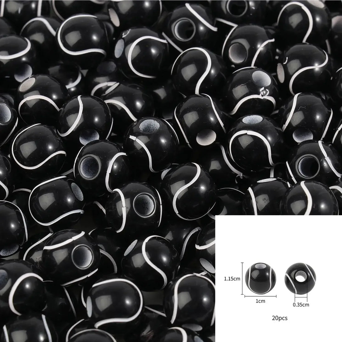 Sports Acrylic Beads – 20/50pcs Basketball