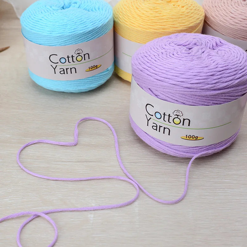100g 100% Cotton Hand Knitting Yarn – Soft Crochet Thread