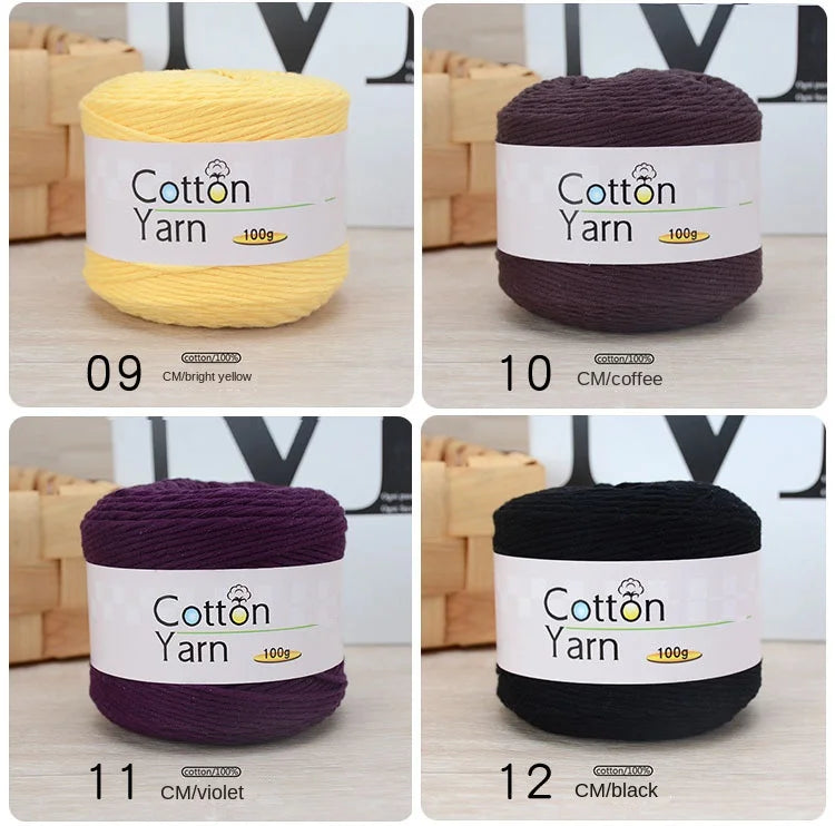 100g 100% Cotton Hand Knitting Yarn – Soft Crochet Thread