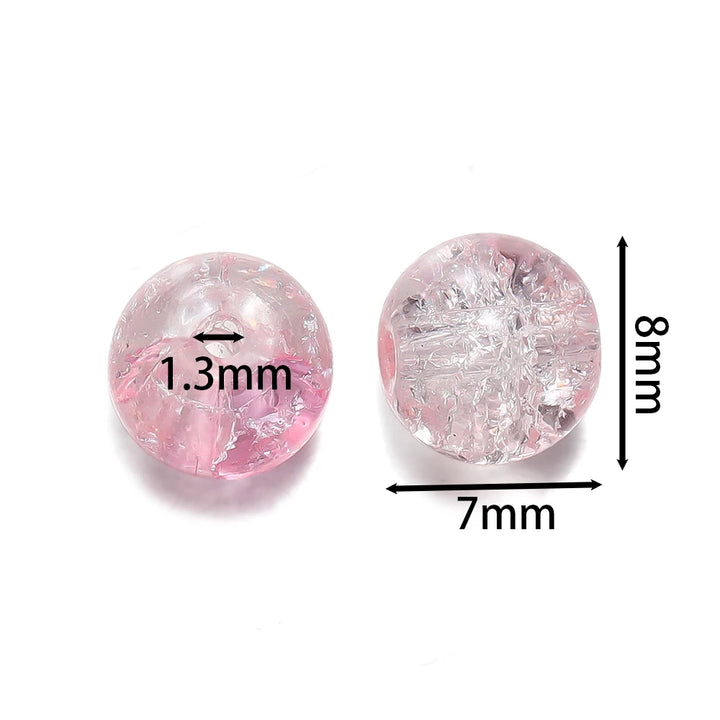 8mm Glass Crackle Beads – 50/100pcs DIY Jewelry Making Accessories