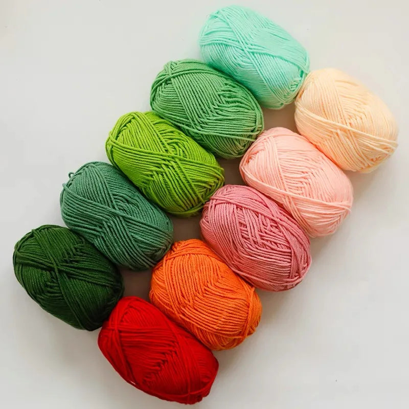 50g 5 Ply Milk Cotton Yarn – Soft Handwoven Knitting & Crochet Wool