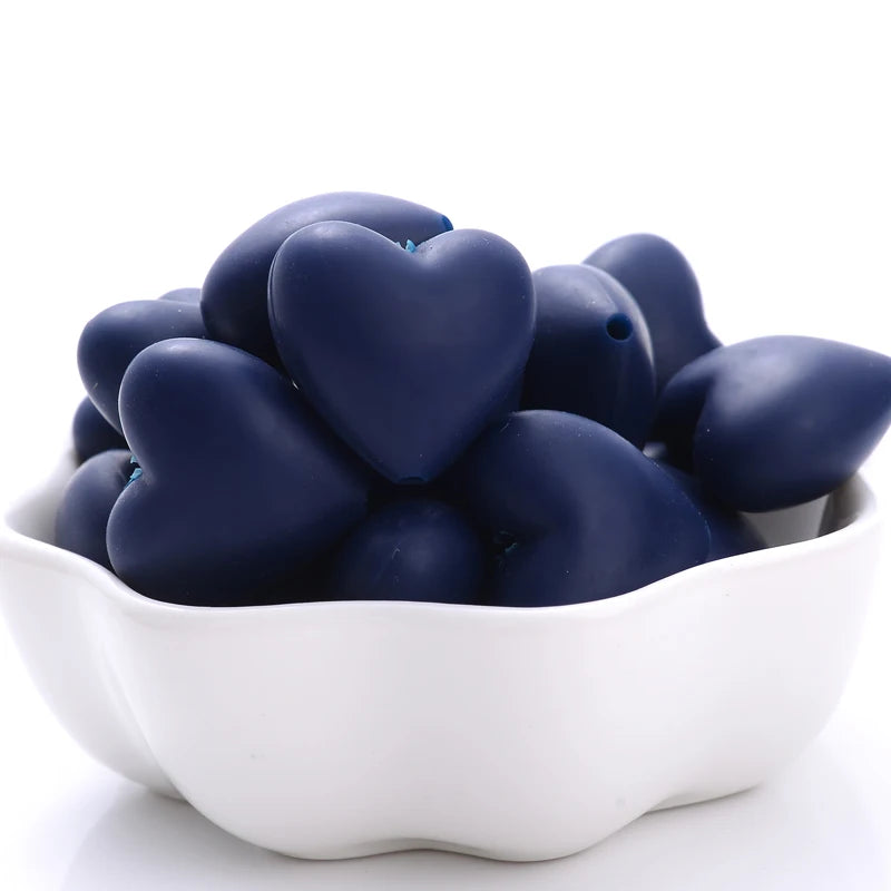 Heart Silicone Teether Beads