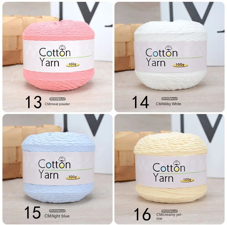 100g 100% Cotton Hand Knitting Yarn – Soft Crochet Thread