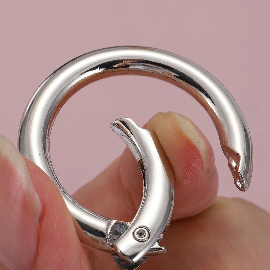 5pcs Round Spring Clasp Keychain Rings