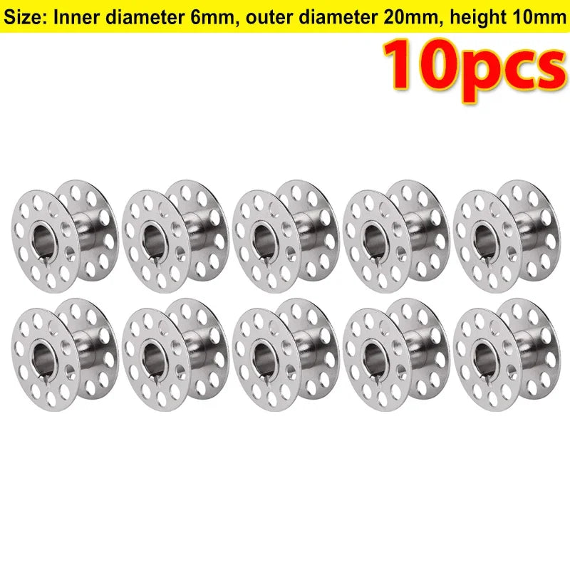 Metal Sewing Machine Bobbins – Stainless Steel Empty Spools for Thread