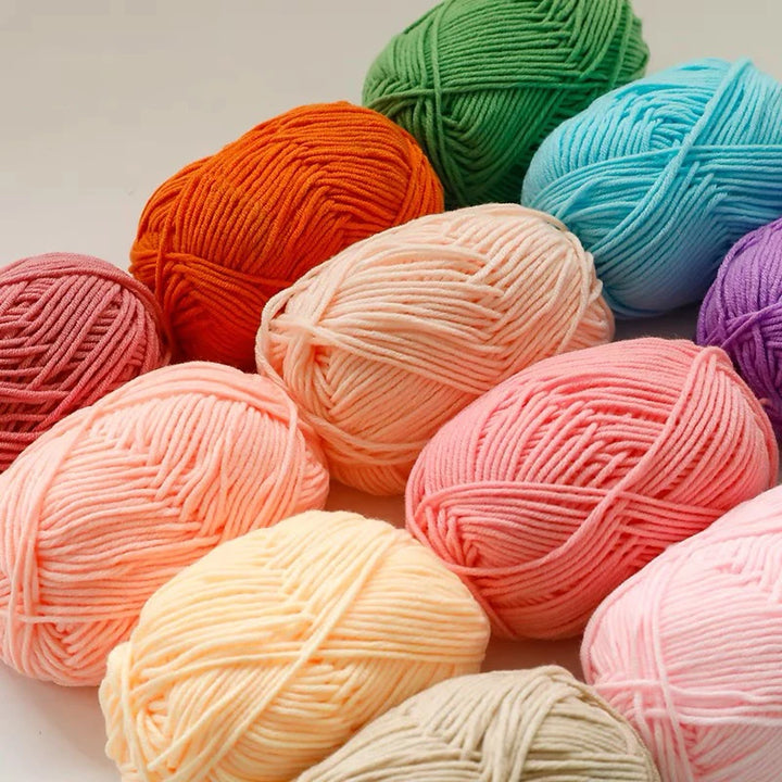 50g 5 Ply Milk Cotton Yarn – Soft Handwoven Knitting & Crochet Wool