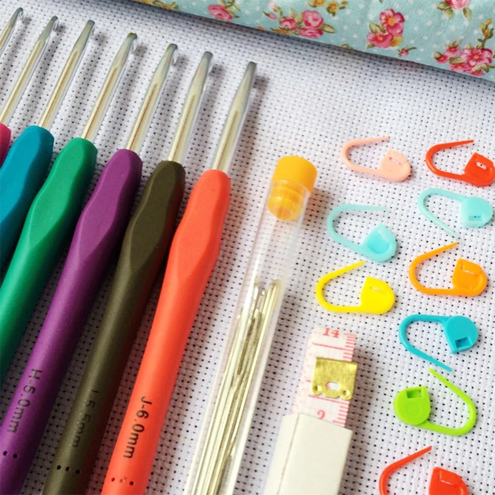 14pcs Aluminum Knitting Needles Set