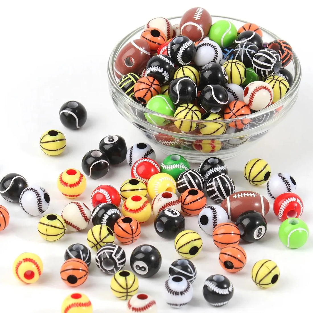 Sports Acrylic Beads – 20/50pcs Basketball