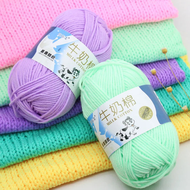 50g 5 Ply Milk Cotton Yarn – Soft Handwoven Knitting & Crochet Wool