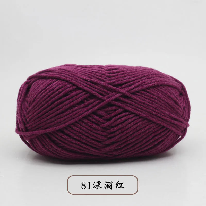 50g 5 Ply Milk Cotton Yarn – Soft Handwoven Knitting & Crochet Wool