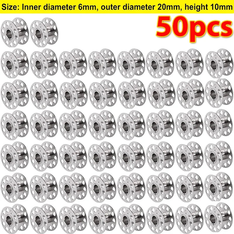 Metal Sewing Machine Bobbins – Stainless Steel Empty Spools for Thread