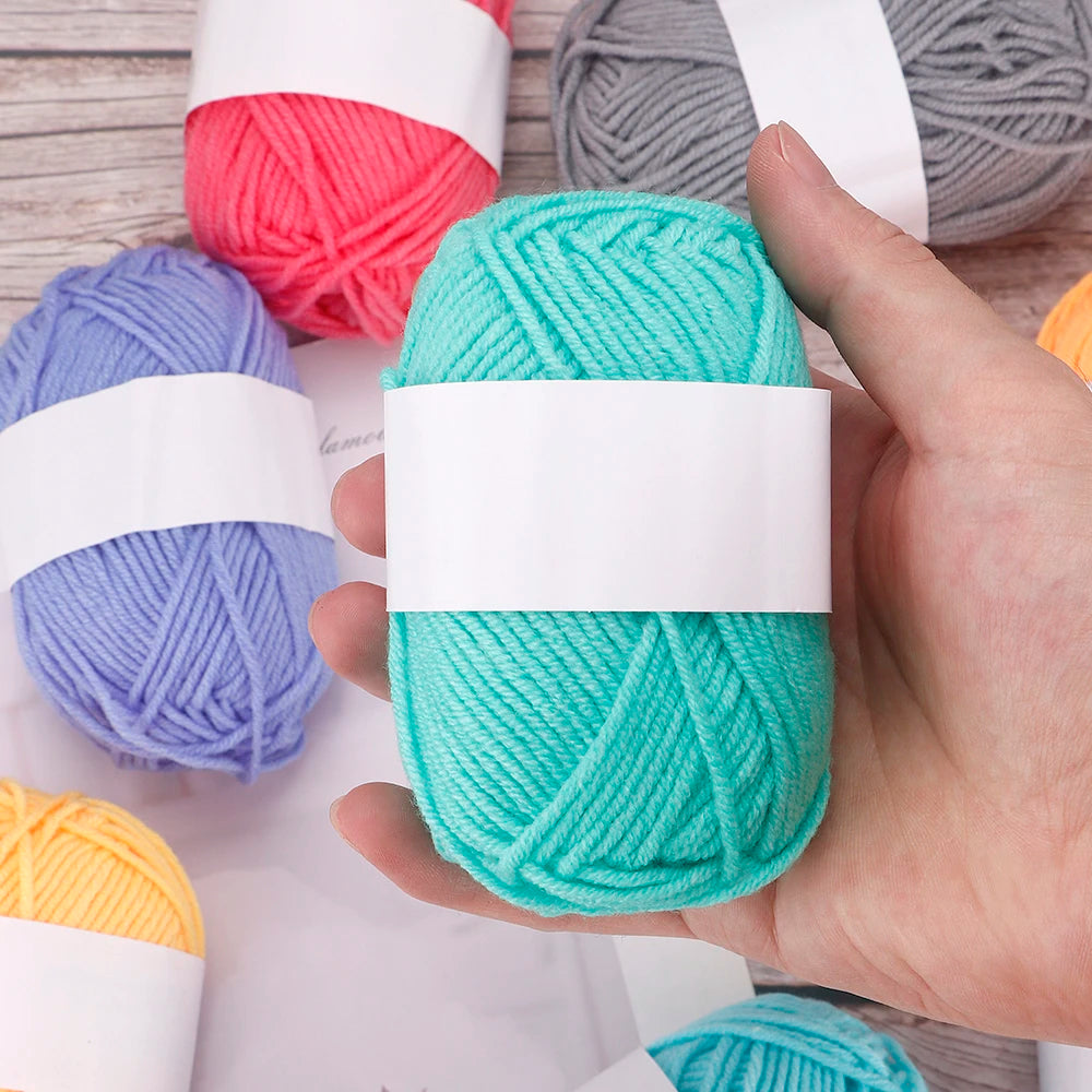 4 Ply Milk Cotton Yarn Set – 25/50pcs Soft Knitting & Crochet Threads
