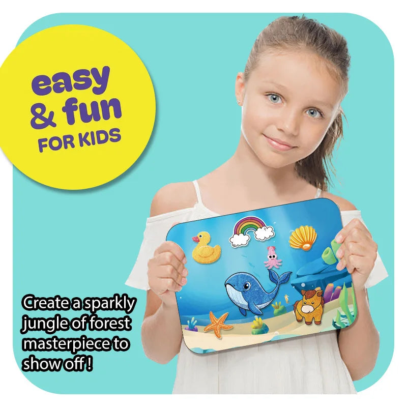 Foil Art Craft Kit for Kids – Mess-Free Coloring & Foam Stickers