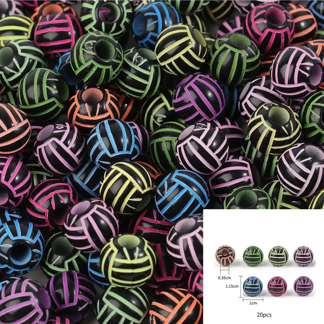 Sports Acrylic Beads – 20/50pcs Basketball