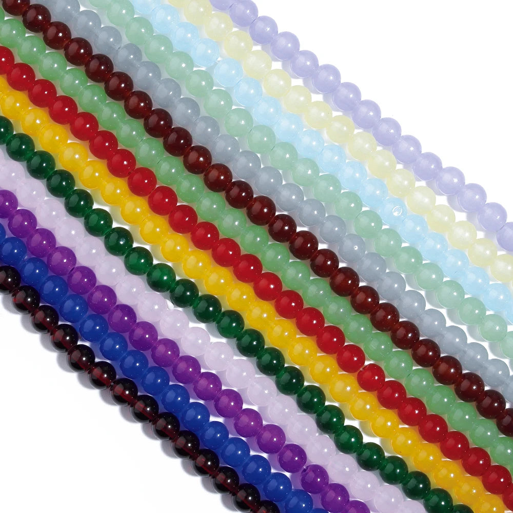 6/8mm Solid Color Glass Beads