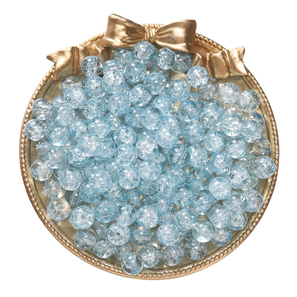 8mm Glass Crackle Beads – 50/100pcs DIY Jewelry Making Accessories