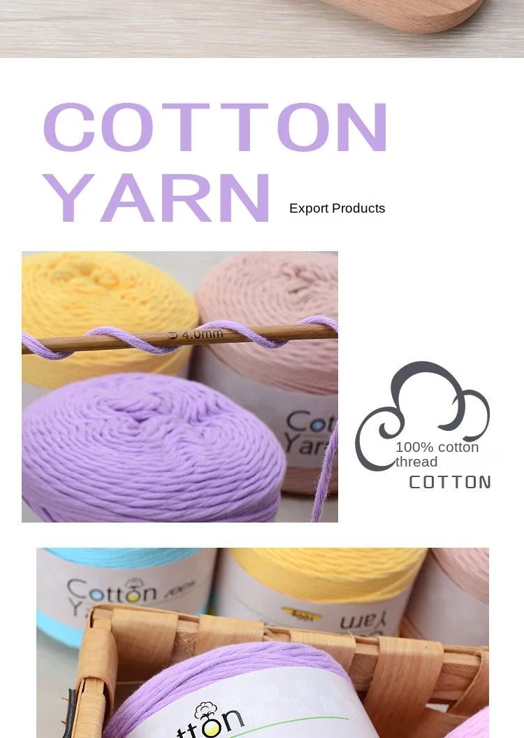 100g 100% Cotton Hand Knitting Yarn – Soft Crochet Thread