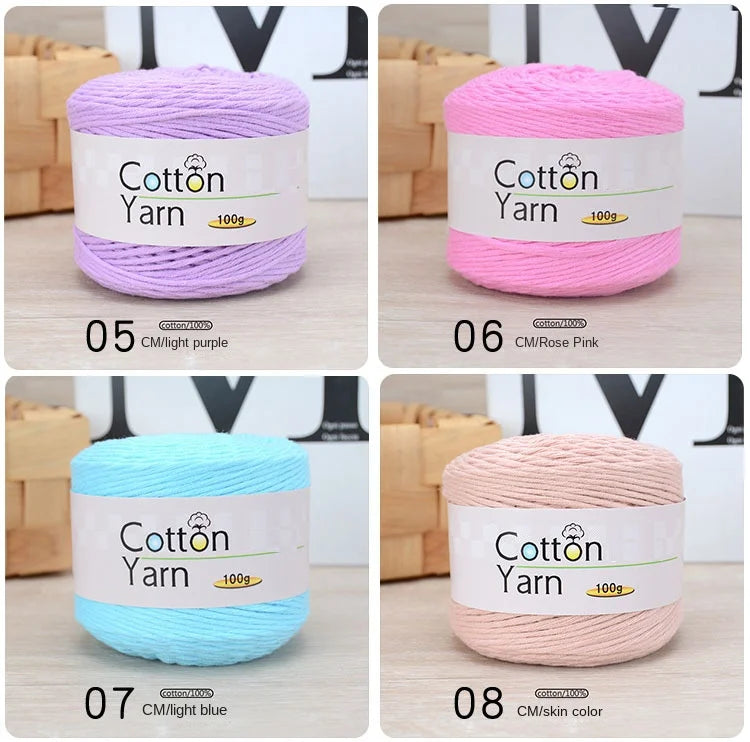 100g 100% Cotton Hand Knitting Yarn – Soft Crochet Thread