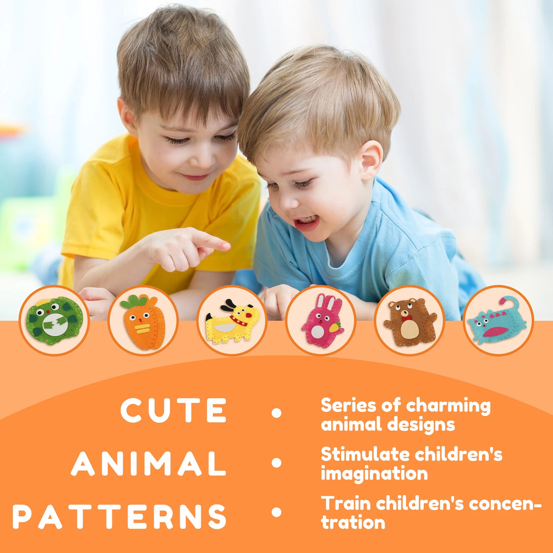 Forest Creatures DIY Sewing Felt Plush Kit for Kids
